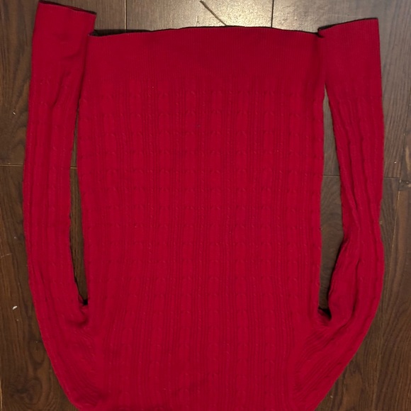 Women Red V-Neck Sweater - Picture 2 of 2